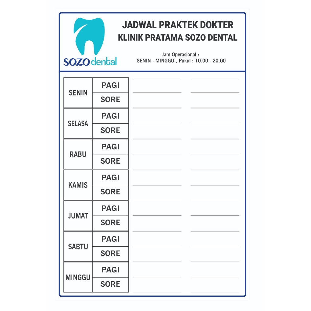 Akrilik Papan Jadwal Dokter Custom Sign Board Acrylic