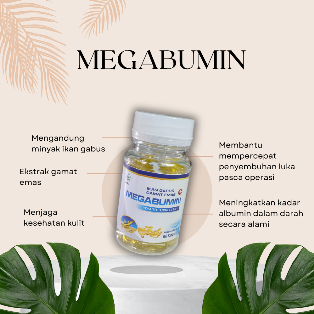 Megabumin Kapsul Minyak Ikan Gabus Gamat 50 Kapsul