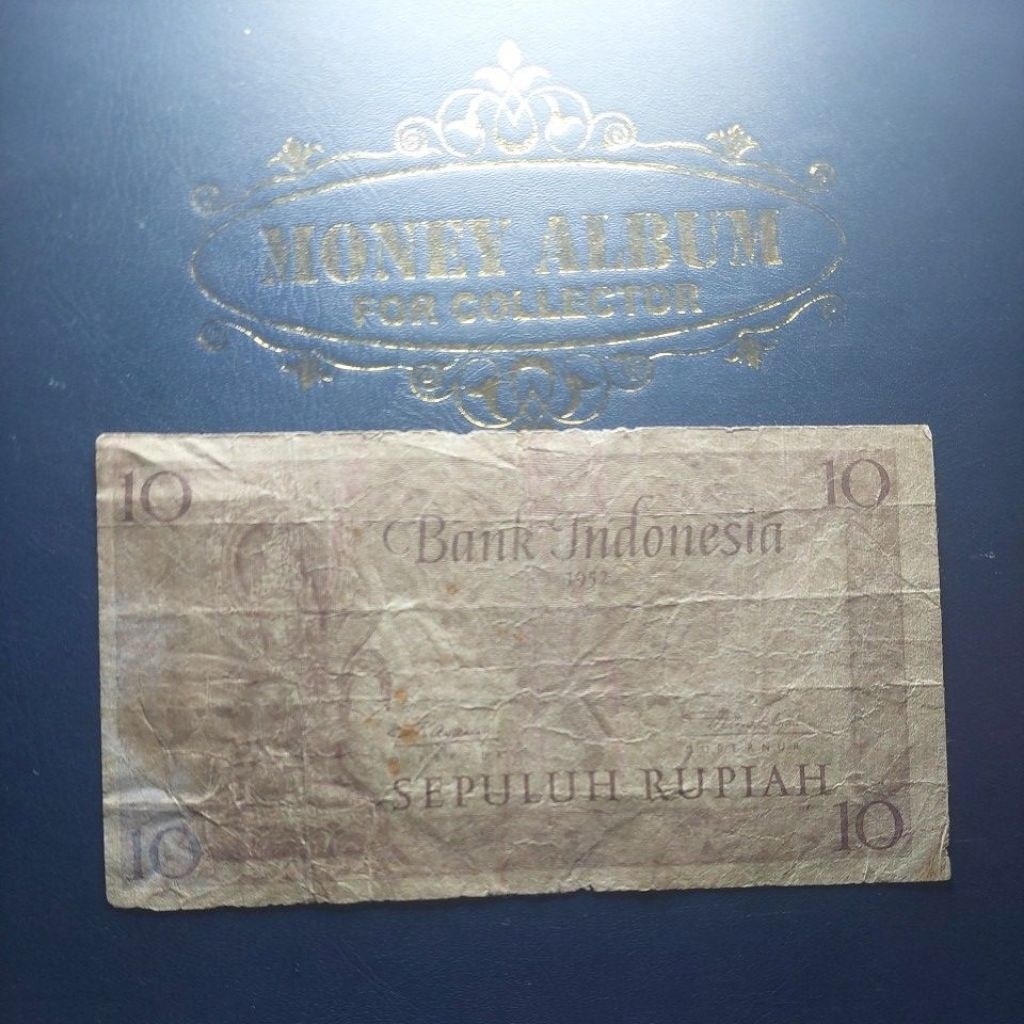 10 rupiah seri budaya tahun 1952 fine to vf