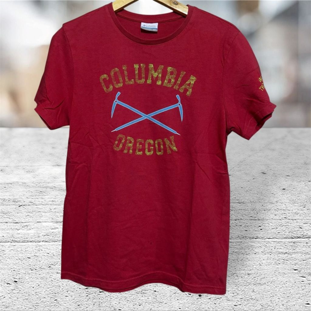 COLUMBIA t-shirt big script | kaos outdoor gunung