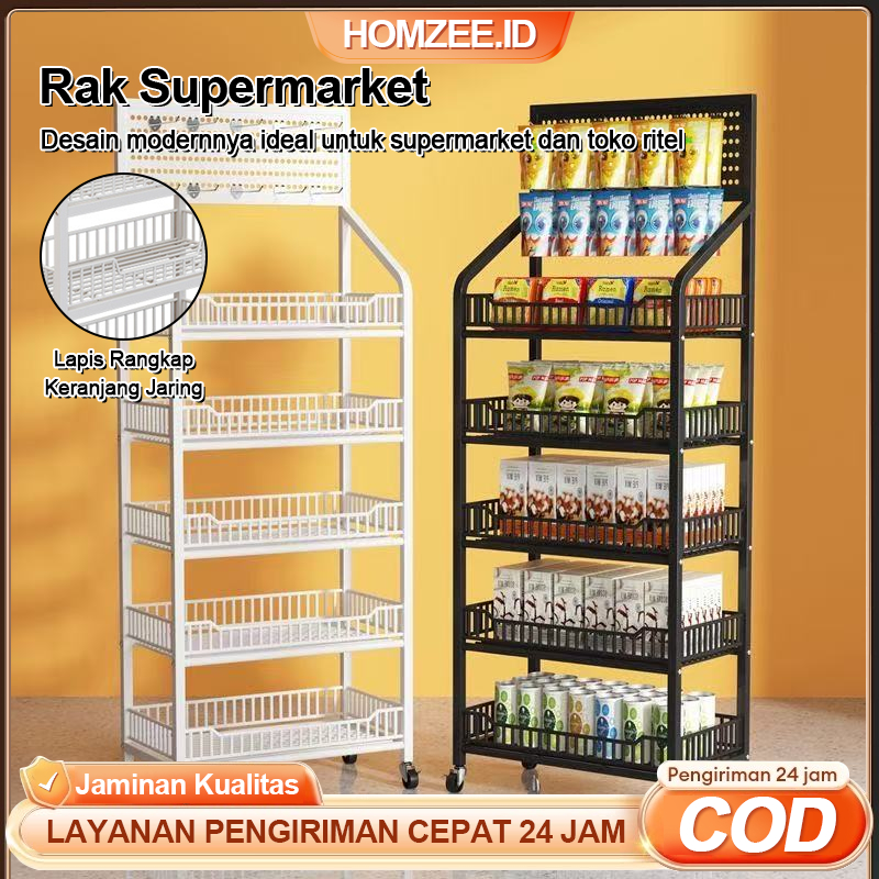 HOMZEE.ID - Rak Camilan Jaring Besi Rak Multi-Lapis Rak Besi Dapur Rak Serbaguna Rak Camilan Superma