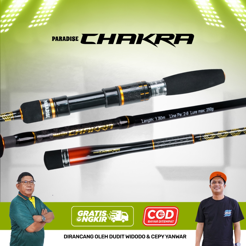 Joran Pancing Paradise Chakra Jigging - HRS Carbon Solid Extra Lifting Power Butt Joint PE2-6 - Trip