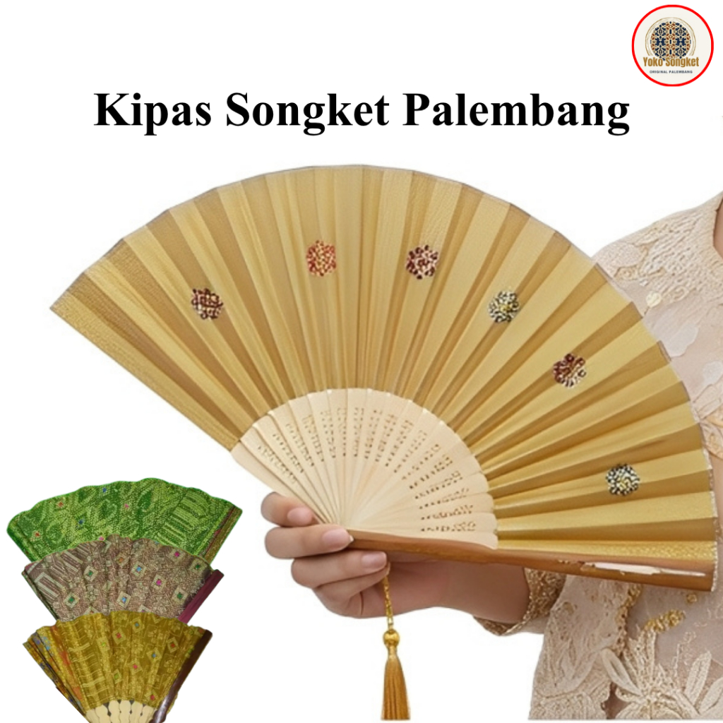 Yoko Songket Kipas Songket Palembang Lipat Souvenir Eksklusif Kado Pernikahan
