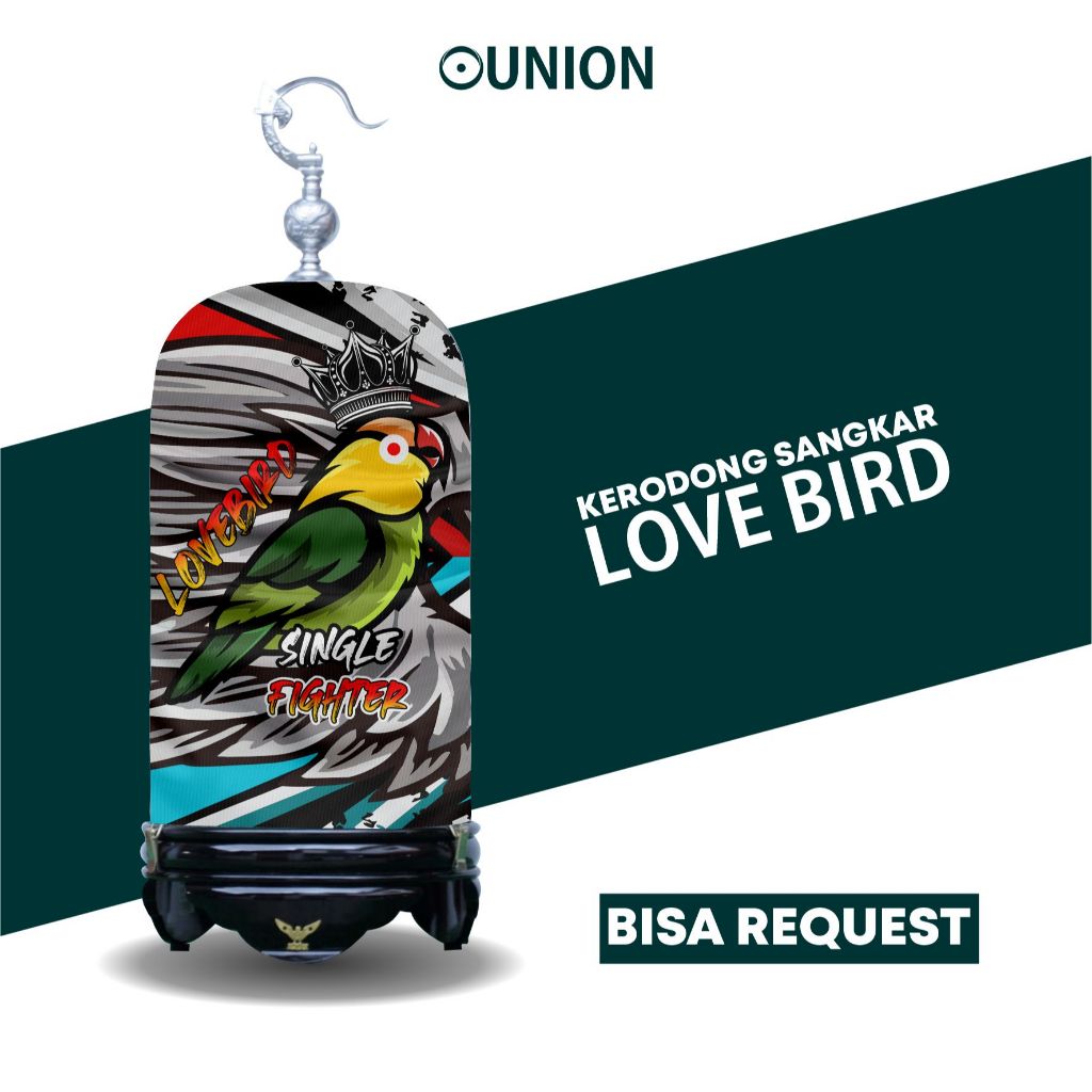 Lovebird Kerodong Custom Full Printing Bahan Jersey Kandang Burung
