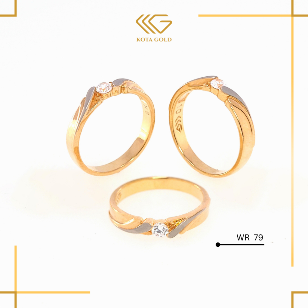 Cincin Emas Tua Wedding Couple Cincin Nikah Gold 16K Cincin Tunangan CK 79 Kota Gold