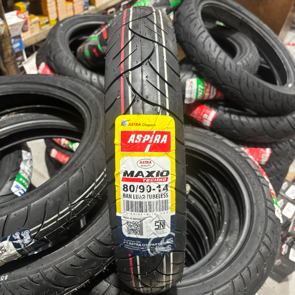 BAN LUAR ASPIRA MAXIO TECHNO 80/90 -90/90 RING 14 TUBELESS