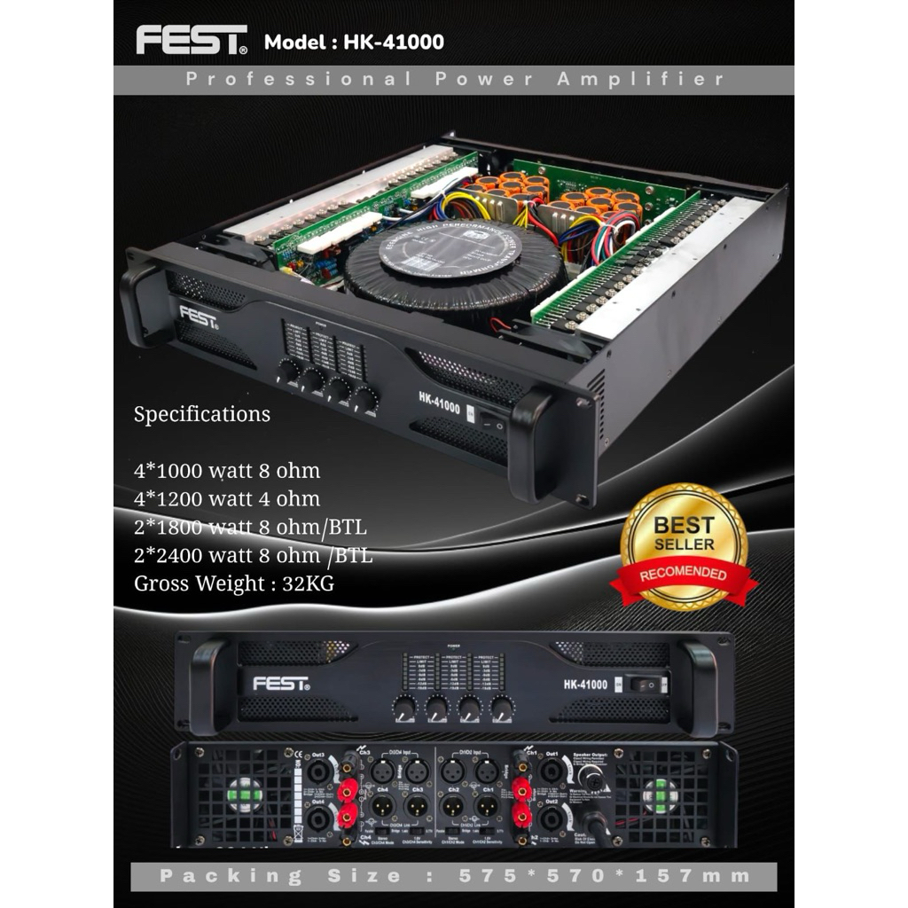 power amplifier fest hk41000 original power 4 channel fest HK 41000