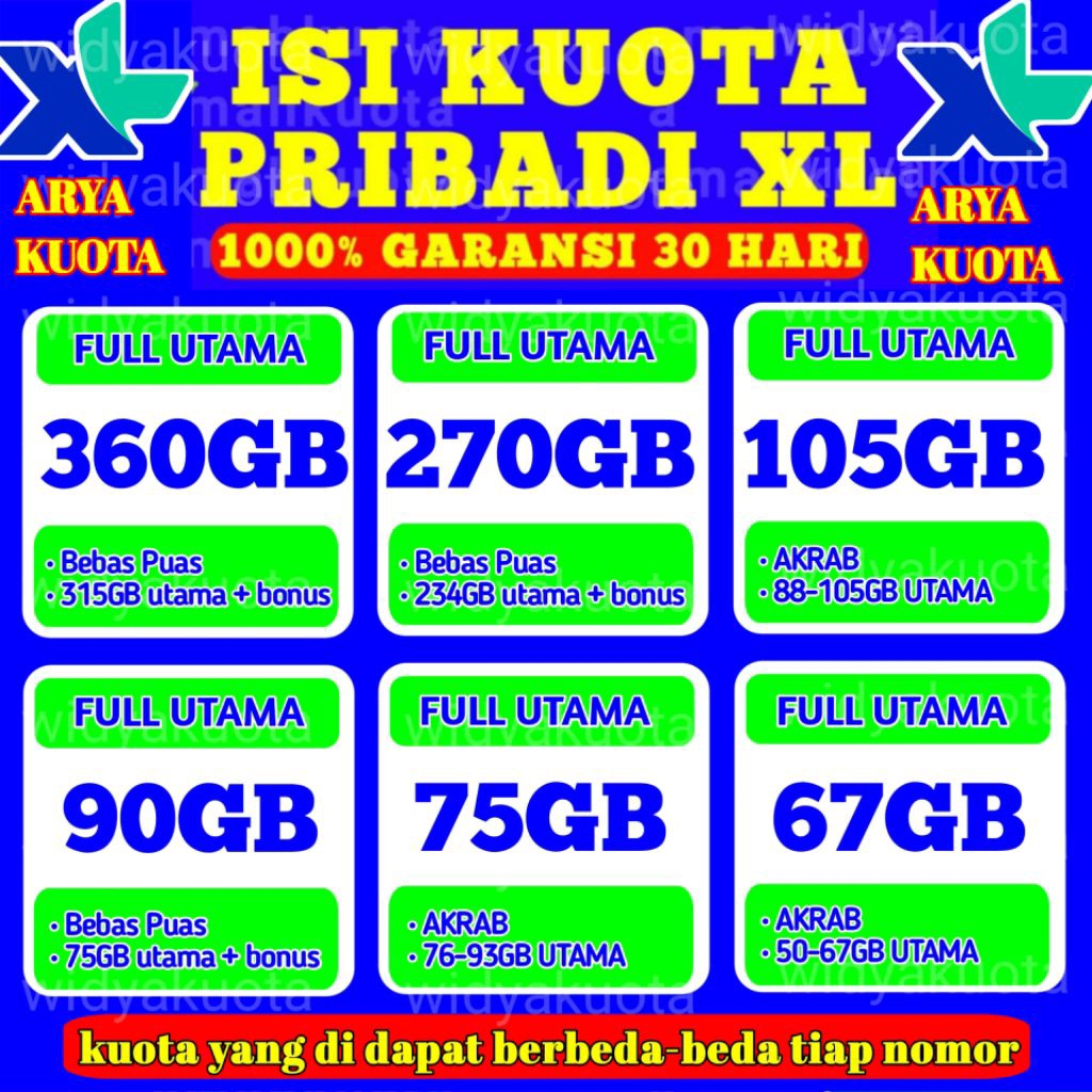 SUPERPROMO - PAKET DATA XL 100GB 360GB FULL INTERNET TANPA PEMBAGIAN - KUOTA XTRA COMBO FLEX