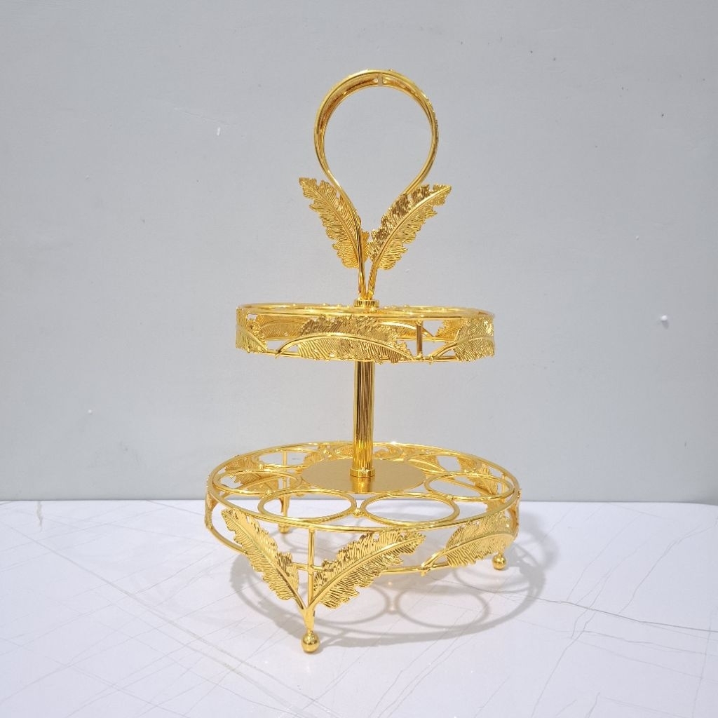 tempat aqua gelas/keranjang aqua gelas gold mewah FREE BUBBLE