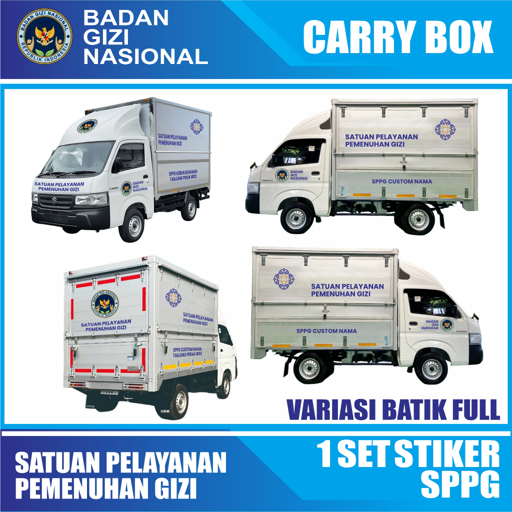stiker mobil sppg cary box mahkota / stiker mobil box bgn / stiker mobil box sppg
