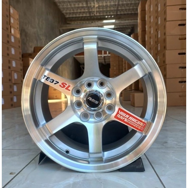 1 SET VELG BARU TE37 SL R16 H4 dbl vcd 100/114 Lbr 7 ET 35 Wrn Silver Polish