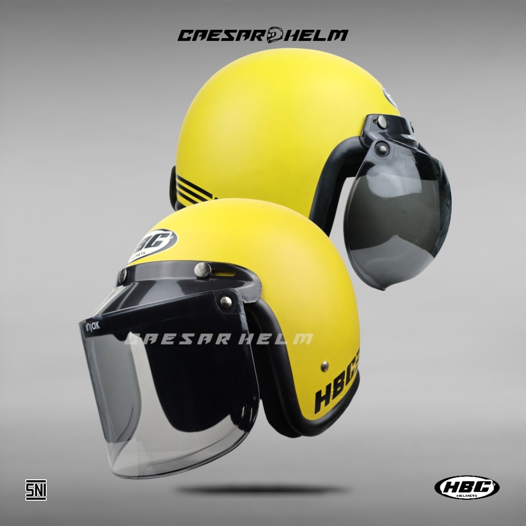 HBC Classic Solid - Yellow Doff - Helm Retro - Helm Bogo