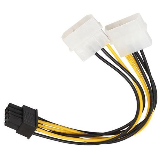 Adapter Dual molex 4 Pin to molex 8 Pin untuk Video Card VGA external Power