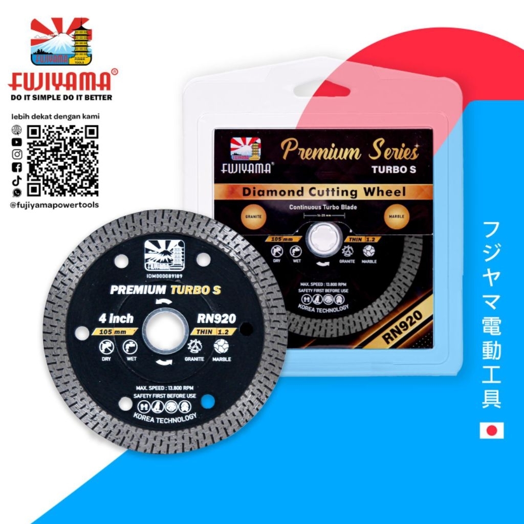 Mata Potong Fujiyama RN920 Premium untuk potong granit dan marmer