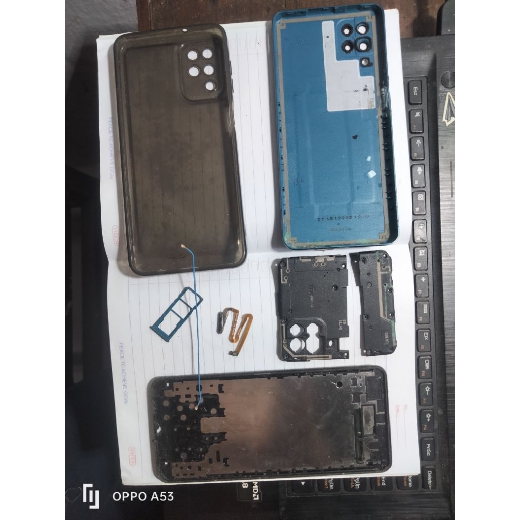 Sparepart Samsung A12 A127F Original Copotan Kabel Sinyal, Tutup Mesin Bawah/Atas, Frame tatakan, Fi