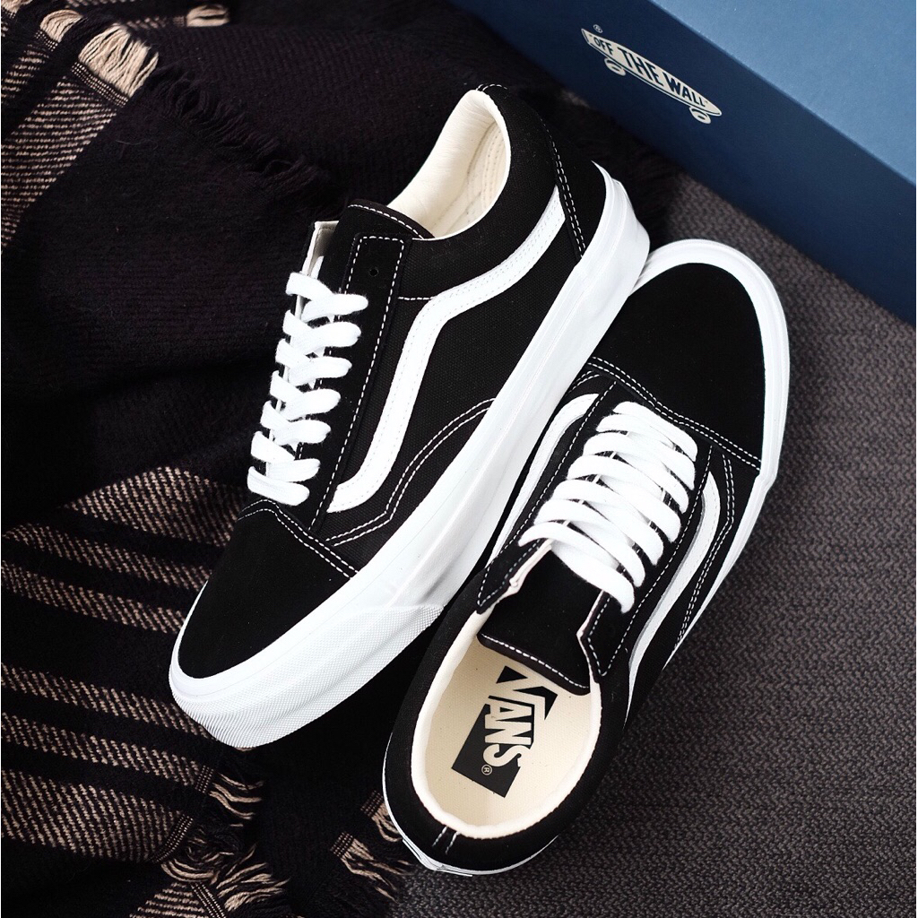 Sepatu Vans Old Skool Premium Reissue 36 Black White 100% ORIGINAL RESMI