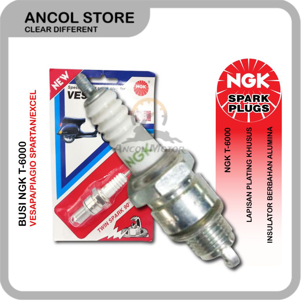 Busi Vespa 2 tak Drat Panjang NGK