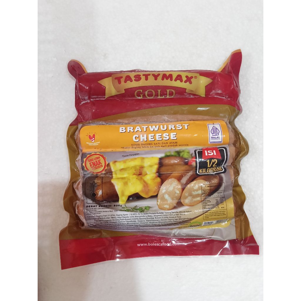 Tasty Max Bratwurst Cheese/keju/Sosis daging sapi & ayam 500gr