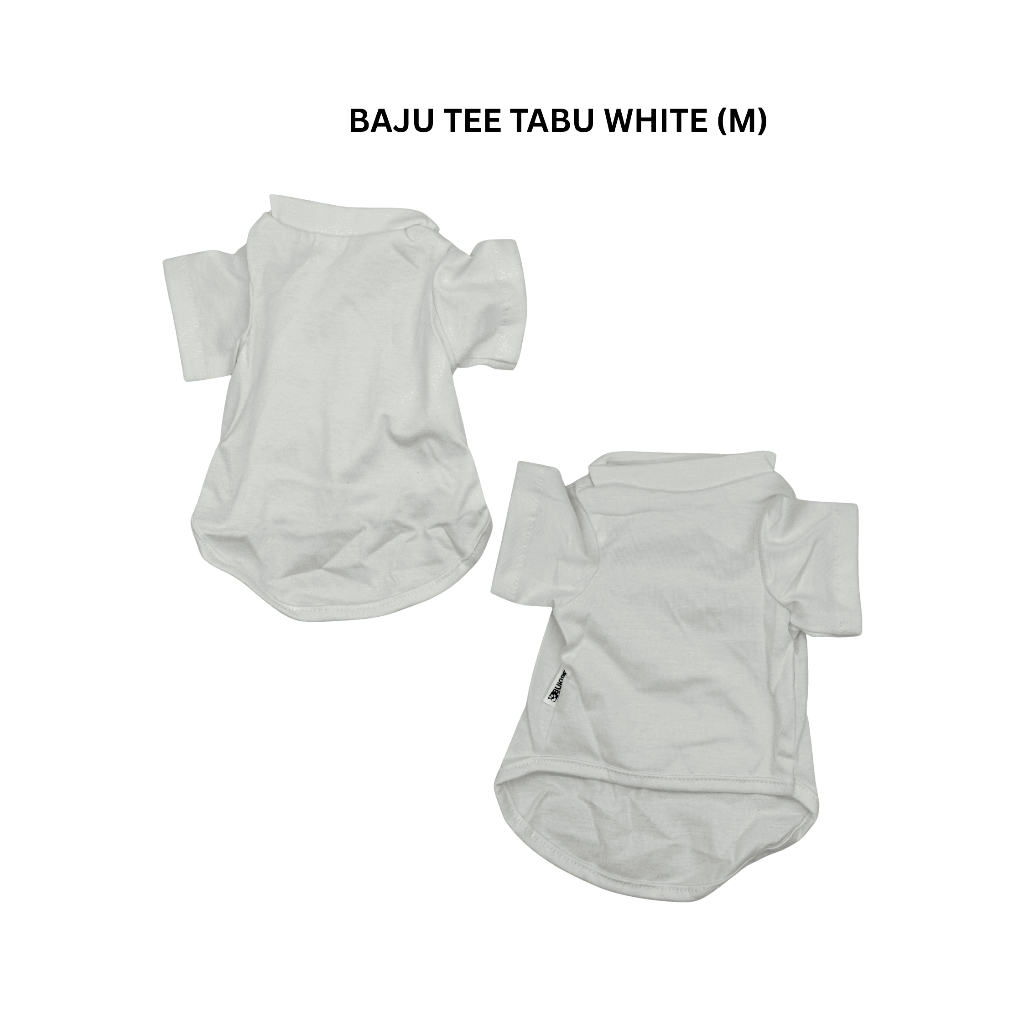 Baju Anjing Kucing Tee Tabbu Putih Polos (M)