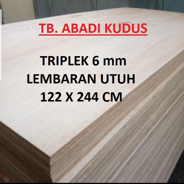 PAPAN KAYU TRIPLEK / PLYWOOD 6mm / MULTIPLEK 6 mm ALBASIA UKURAN UTUH 122 X 244 CM