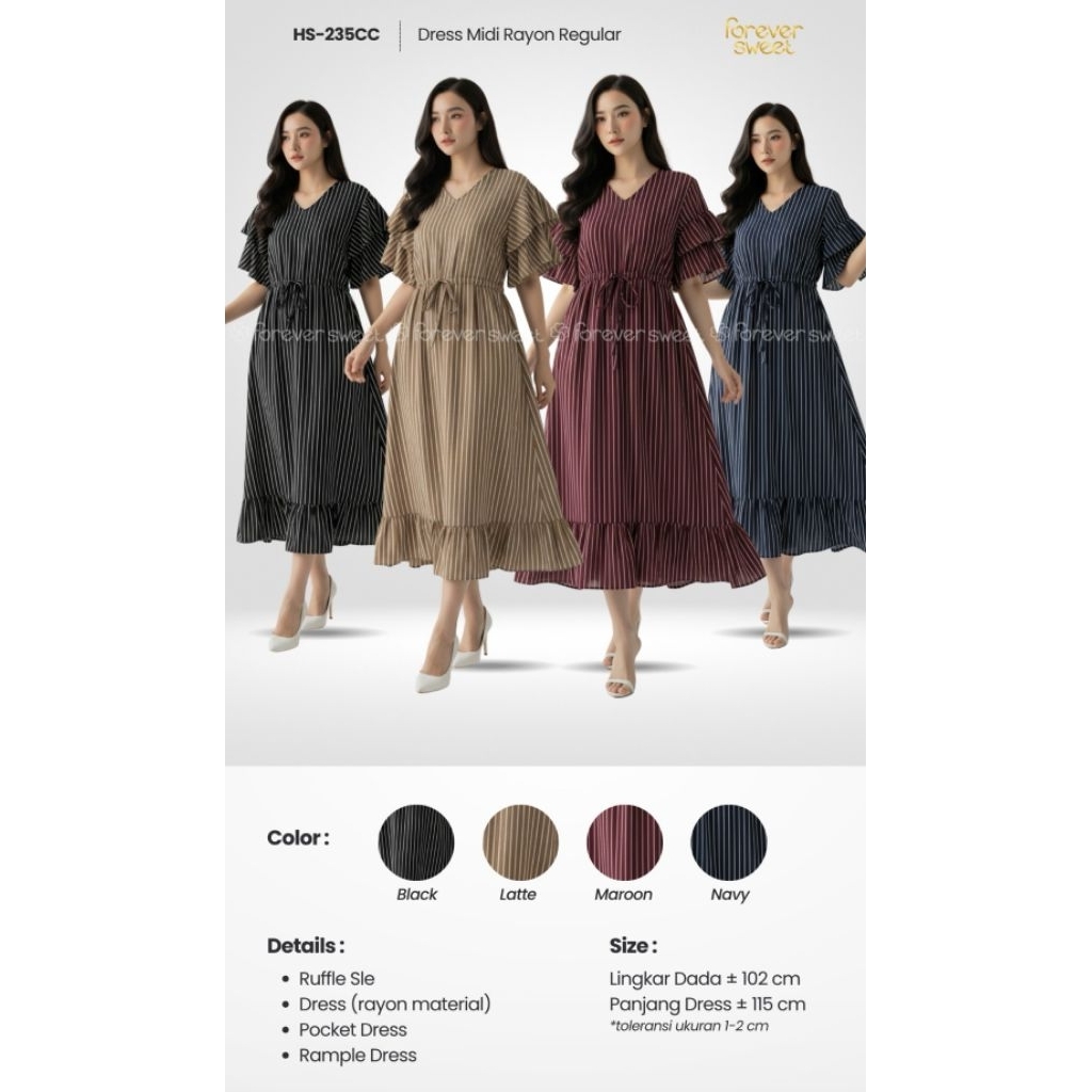 DASTER FOREVER SWEET HS-235CC DASTER RAYON MIDI REGULAR