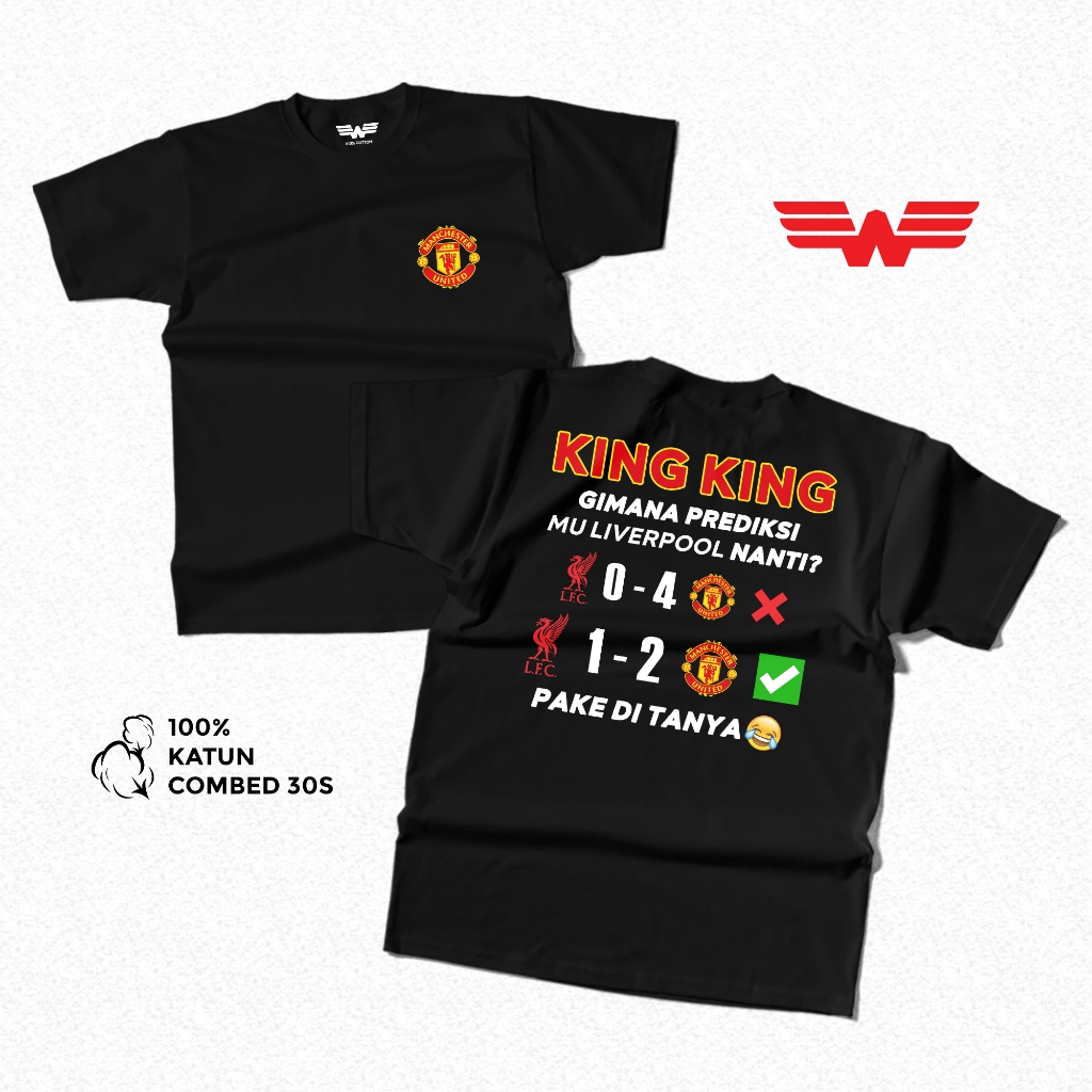 Kaos Pria Distro PREDIKSI MU LIVERPOOL - Kaos Dewasa Unisex / Kaos Emyu / Kaos Liverpol KAOS WAN