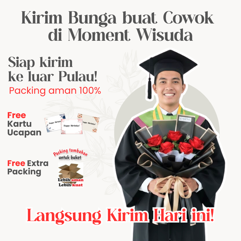 Buket Bucket Bouquet Wisuda Graduation Cowok Pria Laki laki | Annabele hitam