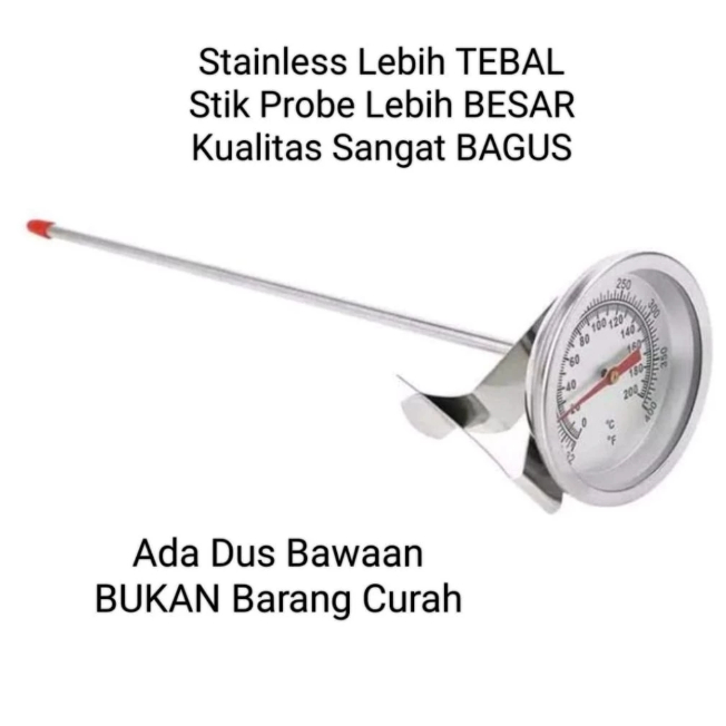 Thermometer Masak Air Kopi Termometer Minyak BBQ Daging Suhu Goreng Termometer Analog