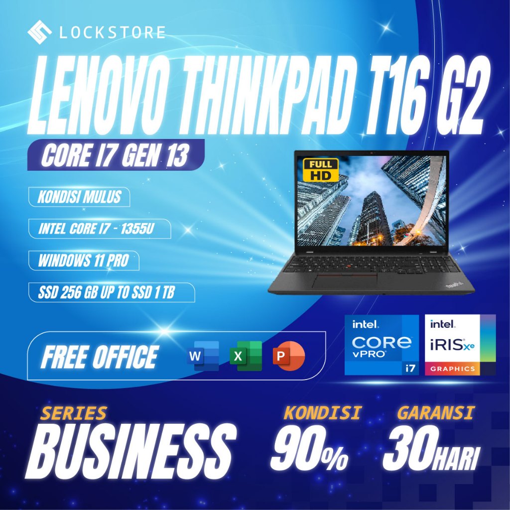 lenovo thinkpad T16 G2 Core i7 Gen 13TH | RAM 16GB | SSD 1TB | FHD | 16INCH
