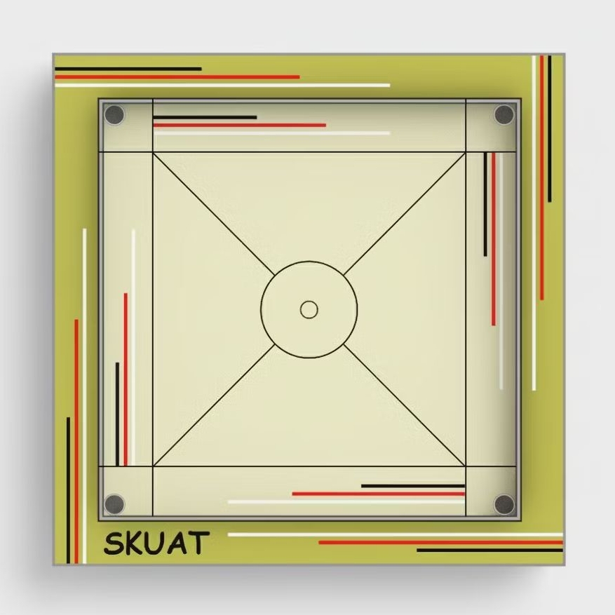 Meja Karambol CUSTOM (120 x 120cm) Krem Kayu Berkualitas Tebal