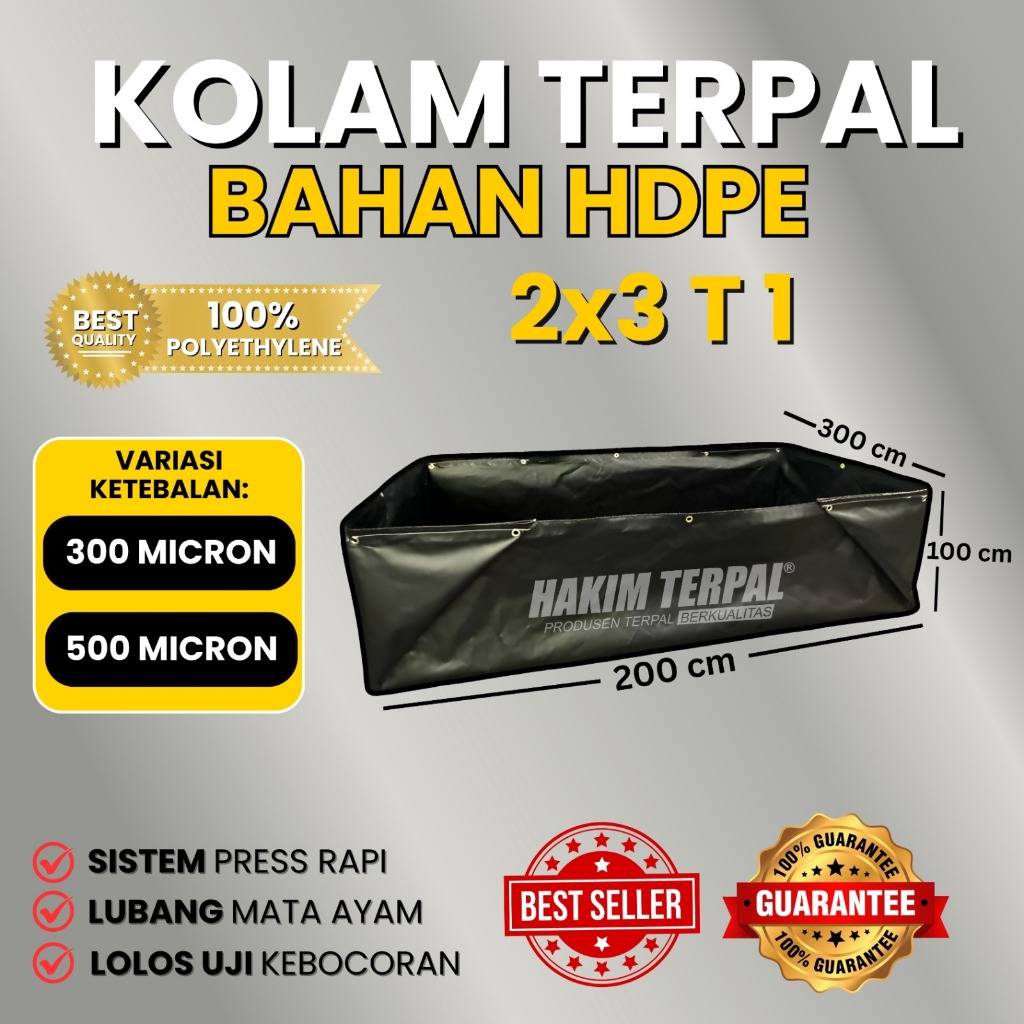 Kolam Kotak Bahan Hdpe Geomembran Ukuran 2x3 T 1 Meter