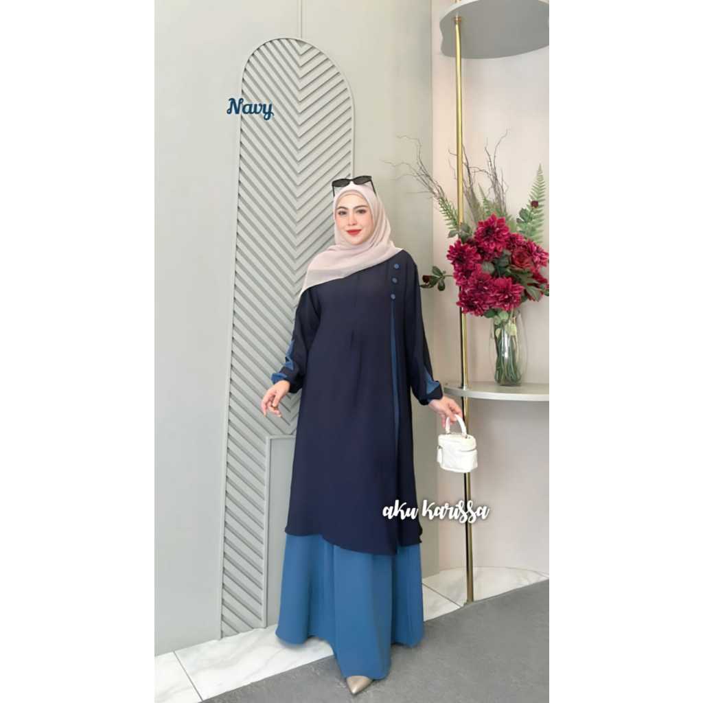 QINARA SET ROK MALAYSIA AKU KARISSA, SETELAN ROK , GAMIS CRINGKEL