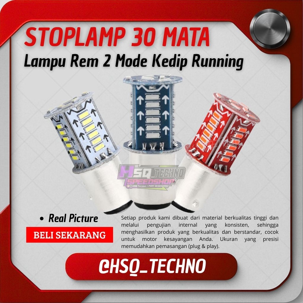 Lampu stoplamp belakang lampu rem 30mata kedip running stop rem motor Lampu Rem Mobil Kedip universa