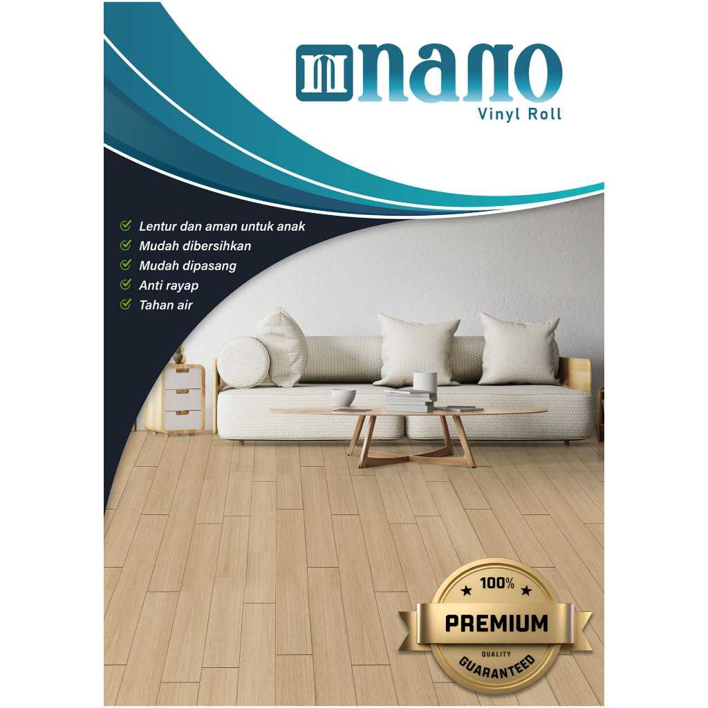 Vinyl Roll NANO Tebal 2mm / Karpet Roll / Karpet Lantai Vinyl Motif Wood & Marmer