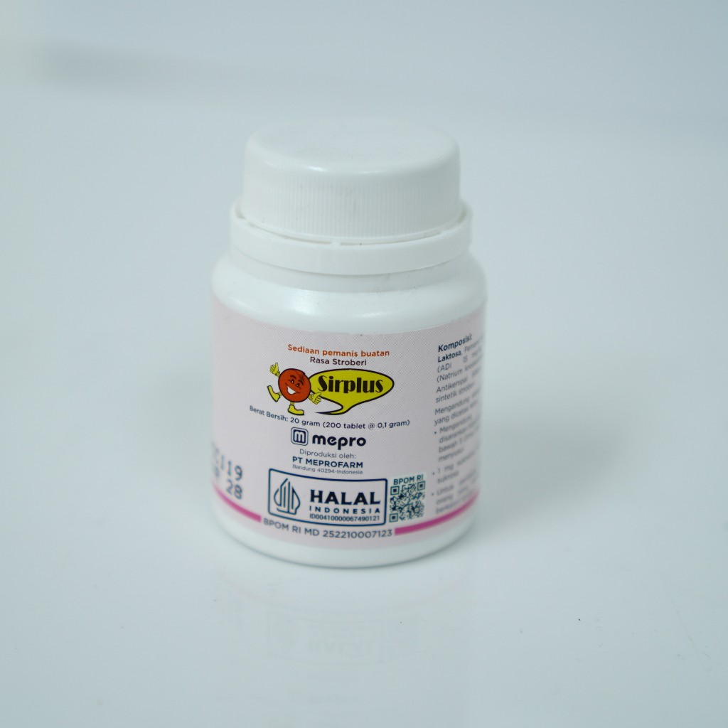 Sirplus Tablet Pot Isi 200 Tablet Rasa Strawberry/ Pemanis Obat Anak Puyer