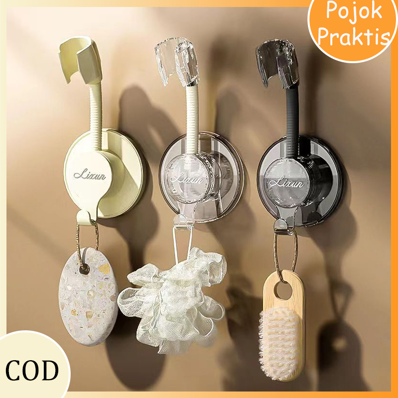 Dudukan Shower 720° Tanpa Bor dengan Pipa Logam Fleksibel/Adjustable Shower Holder Dinding Kamar Man