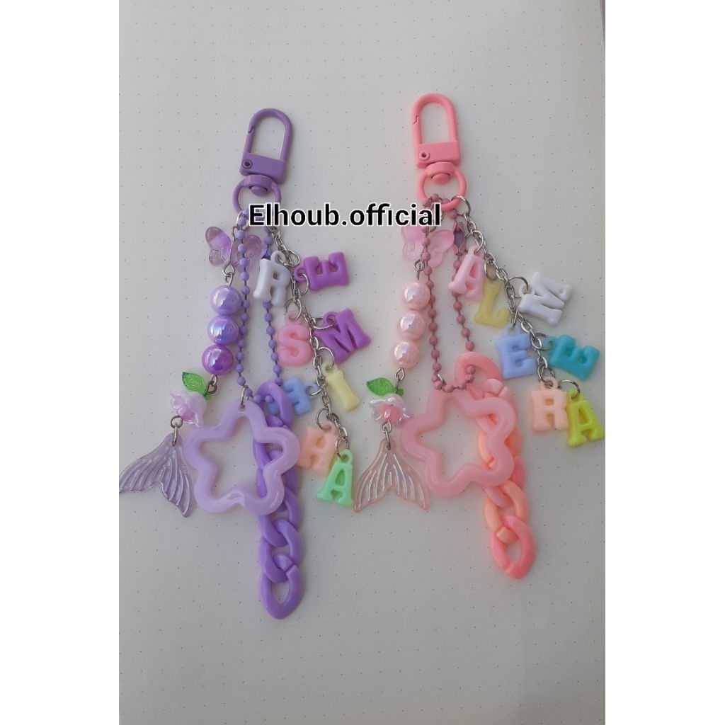 gantungan tas costum nama bagcharm request nama gantungan kunci costum nama keychain request nama