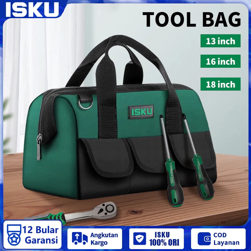 ISKU Tool Bag Besar Tool bag 17 Inch ToolBag Perkakas 20 inch Tas Perkakas 15 inch Tas Tempat 15-20 