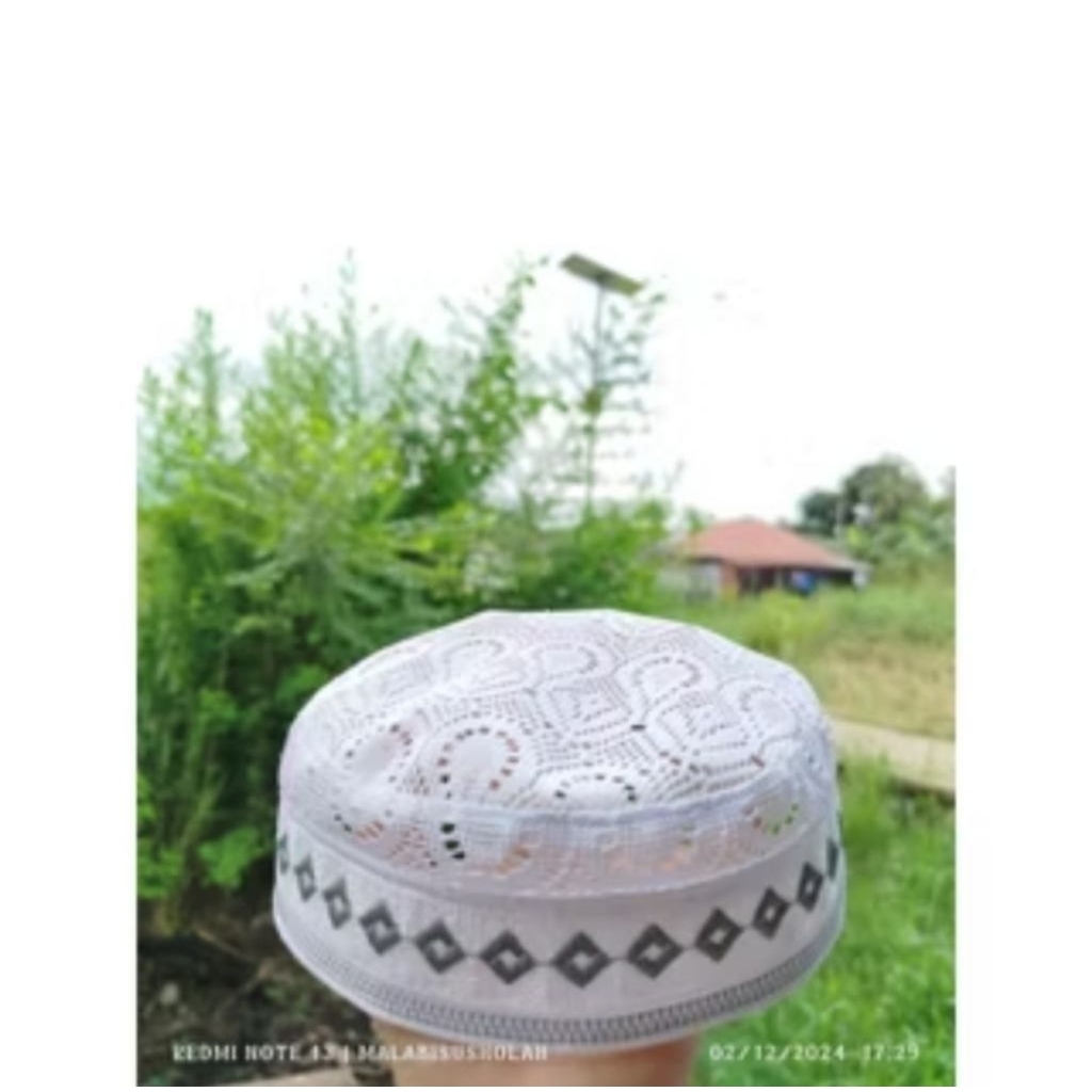 Kopiah/peci hajir marawis, kopiah surut 3 jari, kopiah jaring lulu