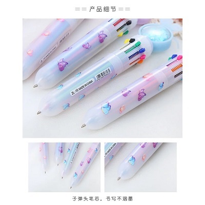 Pulpen 10 Warna / Pulpen Warna Warni Steker