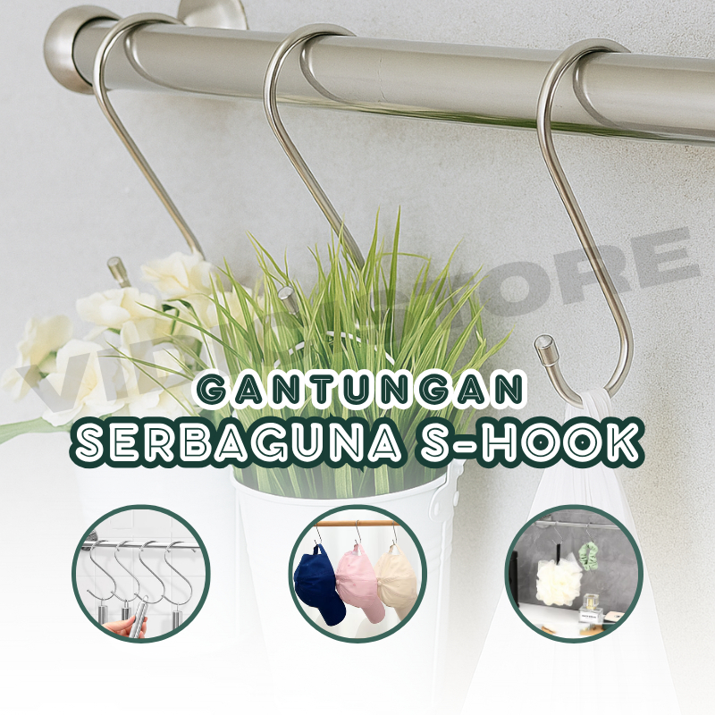 S-Hook/Hook Stainless Steel Bentuk S/S-Hook Stainless Steel/Hook Gantungan S Kait Barang Besi Stainl