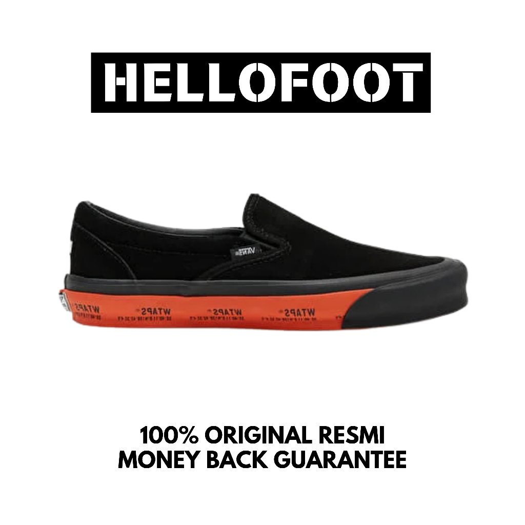 Sepatu Vans Slipon Vault OG WTAPS GPS Black Orange [100% Original Resmi] VN0A45JK20E1