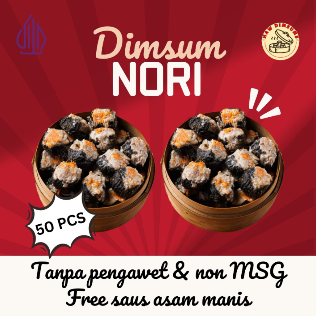 Dimsum Nori Hangat Halal 25/50 pcs  || Harga Pabrik || Dimsum halal ||| Haw Dimsum