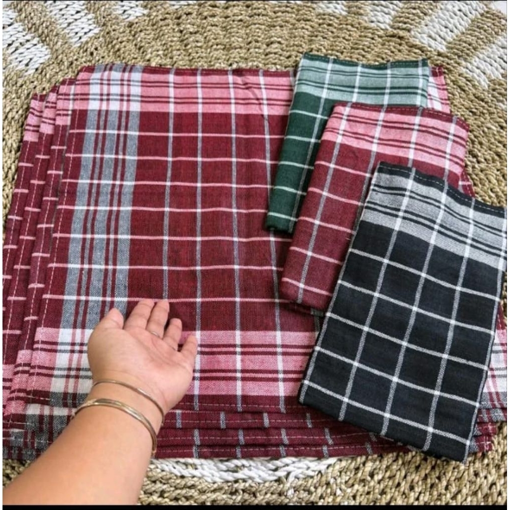 1 lusin serbet dapur bahan katun jumbo dan tebal uk 55×55cm lap dapur menyerap air kain pembersih se