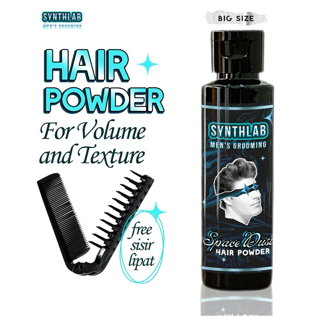 Hair Powder Clay Pomade Bubuk 15gr - Styling Rambut Pria Tahan Lama by Synthlab