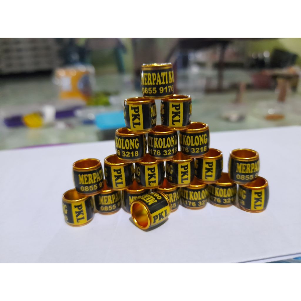 Ring Burung Merpati tinggi 1cm, bisa request NAMA dan no.hp isi 10biji/pcs