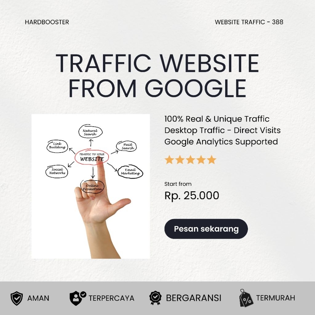 Traffic Website | Indonesia /Worldwide | From Ads, Go*gle, Social media | Garansi, Aman, Terpercaya,