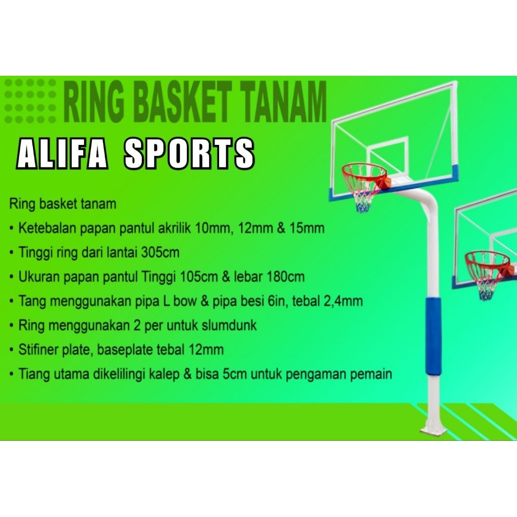ring basket tanam tebal akrilik 10mm