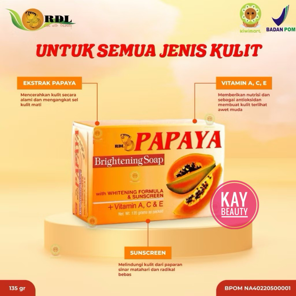 RDL Sabun Papaya 135gr Original x 12pc (Grosir)* - Dijamin Original -