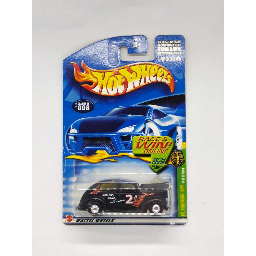 HOT WHEELS HOTWHEELS TH$ FAT FENDERRED SUPER TREASURE HUNT  HITAM BLACK BLUE CARD + PROTECTOR